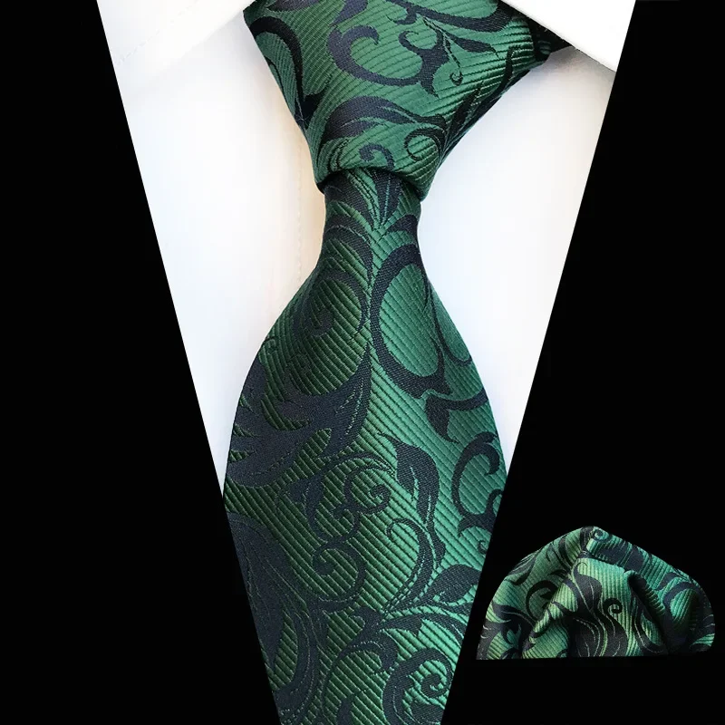 67 Colors Tie Handkerchief Set for Man 8cm Jacquard Necktie Paisley Flower Floral Neck Tie Set Wedding Evening Party Gift