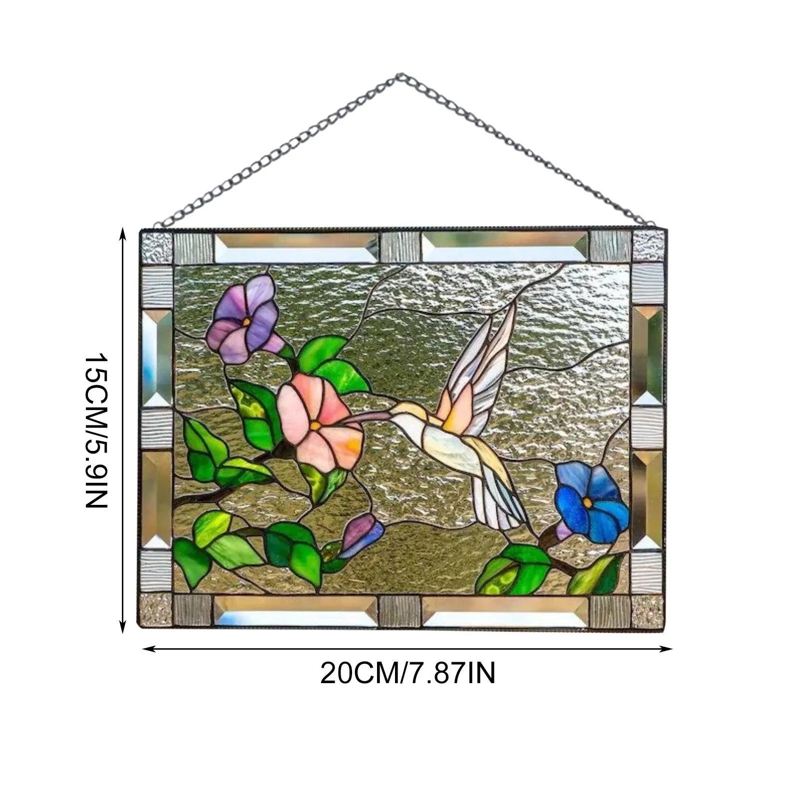 ATTRAPE-SOLEIL COLORÉ ET vibrant colibri vitrail pour jardins EUR