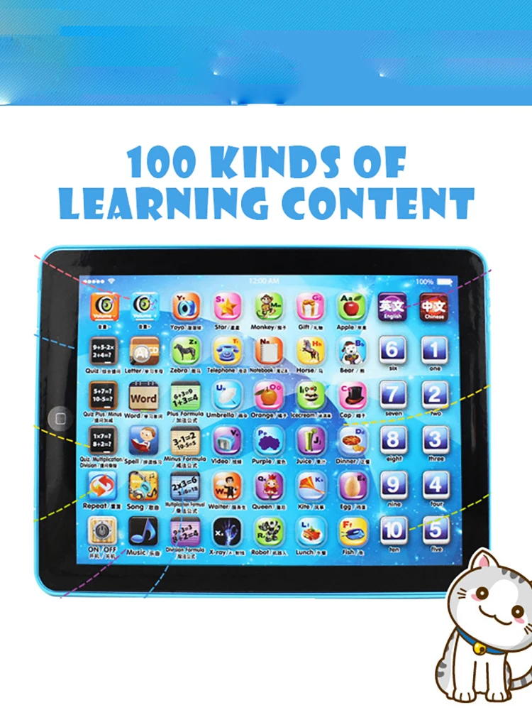 Child Kids Computer Tablet Chinese English Learning Study Machine Toy Education Baby Children Toys Gift for Kids Funny Oyuncak 6
