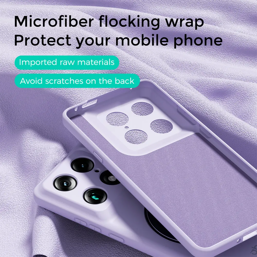 Luxury Liquid Silicon Smooth Back Phone Case with Magnetic Cover for Motorola Signature 5G