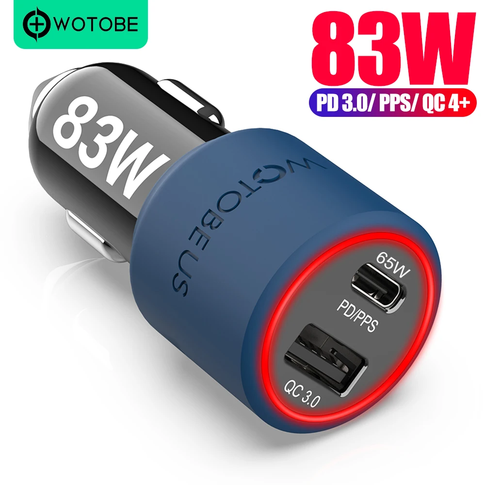 66W USB C Auto Ladegerät QC4.0 Schnell Lade adapter 2 port C