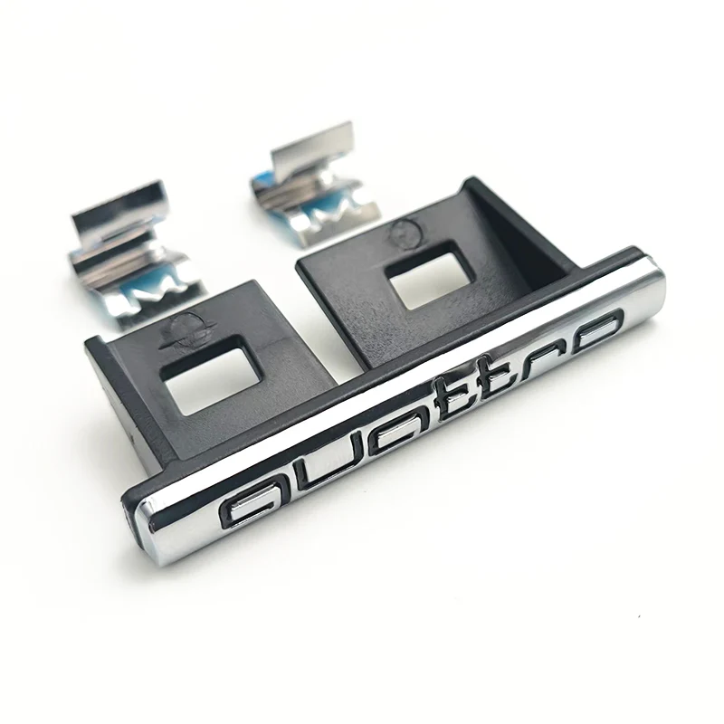 3d ABS Chrome Logo Quattro Emblem  Car Front Grille Badge For Audi A1 A2 A3 A4 A5 A6 A7 A8 Q2 Q3 Q7 Q5 Quatteo Badge Accessories
