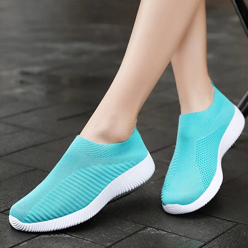 Women Sneakers Slip On Sock Shoes Women Flat Casual Sneaker Women's Sports Shoes Breather Vulcanize Shoes For Women Zapatillas 