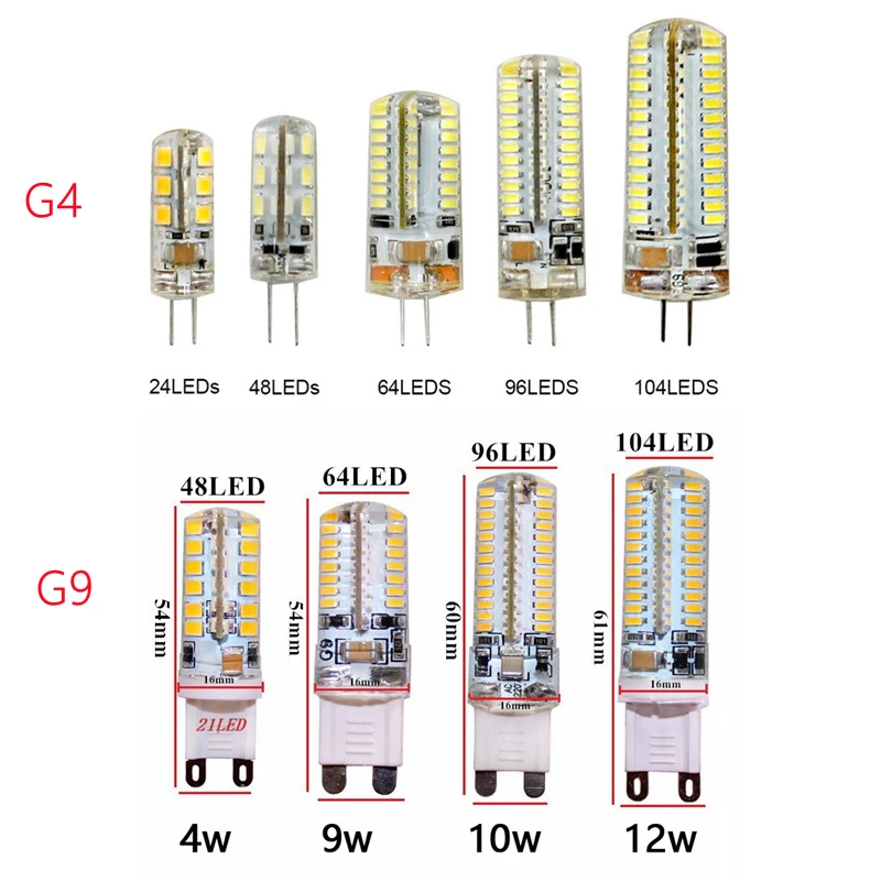 Lampadina Ad Alta Luminosity10Pcs Ac85V-220V G4 G9 7W 9W 10W 12W Led Di Buona Qualità Sostituire L'Alogeno 30/40W Adatto Per La Maggior Parte Delle La