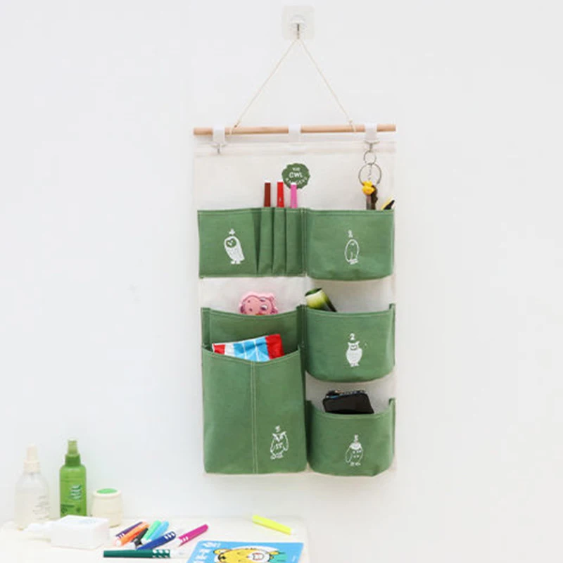

Cartoon Owl Hanging Tissue box Makeup Container ewelry Hanging Wall Pouch Organizer Toys Wall Mounted Cosmetic Storage Bag