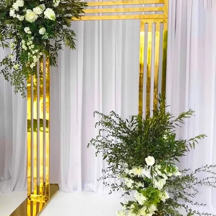 

3pcs Metal Stands Frame For Event Decoration Gold Metal Arches Stand Wedding Stage Backdrop