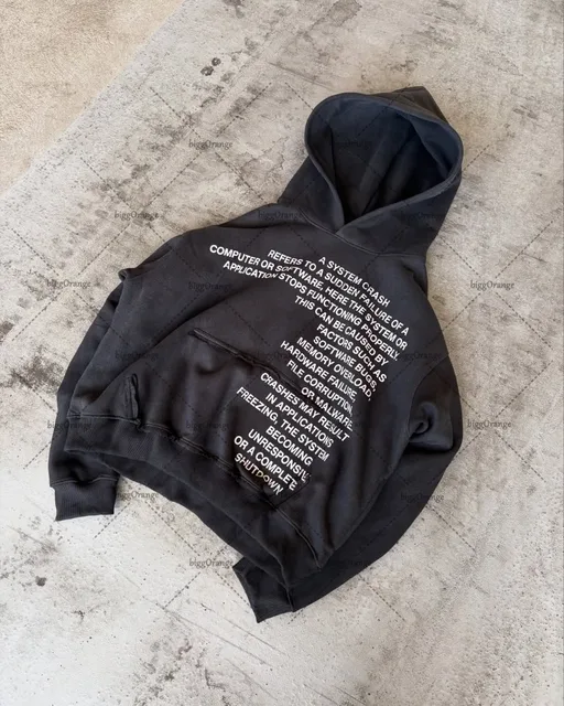 High Street Fashion Clothing Street Hip Hop Letter Pattern Fashion Loose Hoodie Men Harajuku Retro Casual Punk Sweatshirt Women 1