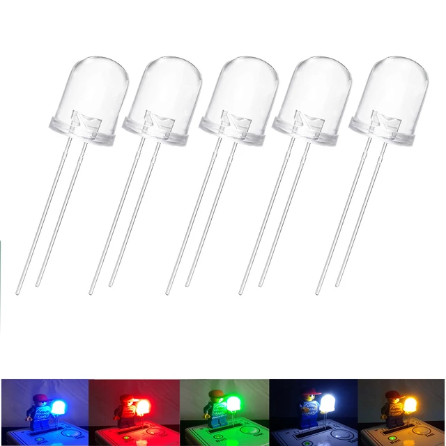 Kit assortimento di diodi LED da 50 pezzi 10mm diodi emettitori di luce  multicolori individuali bianco rosso verde blu giallo lampadine assortite  lampade - AliExpress