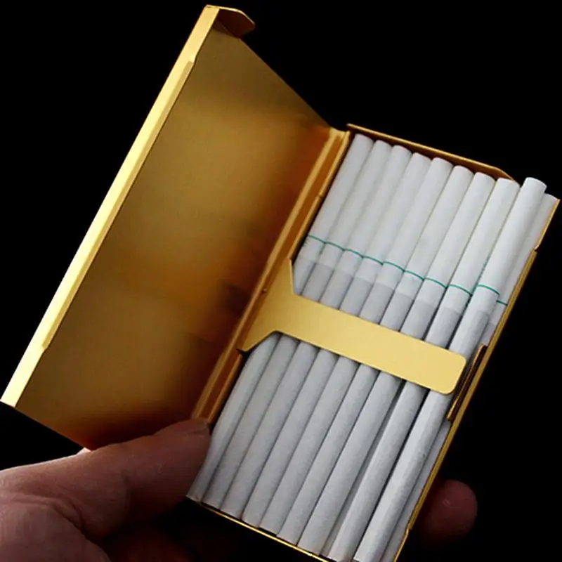 Cigarette Storage Thin Section Creative Personality Pipe Ladies Metal Case Solid Color Smoking Accessories 20 Boxing |