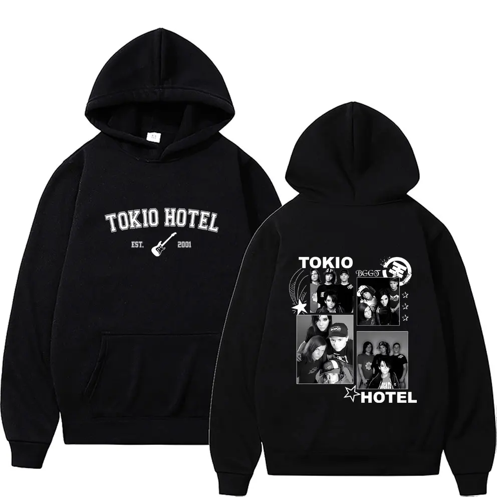 

Rock Band Tokio Hotel Ets 2001 Back Print Hoodie Beyond The World Tour 2023 Graphic Hooded Sweatshirt Men Casual Oversized Hoody