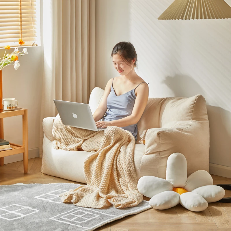 Ins Kid Lazy Sofa Mini Bean Bag Cotton Linen Casual Single Seat Cartoon Children's Balcony Sofa Reading Tatami Kids Furniture