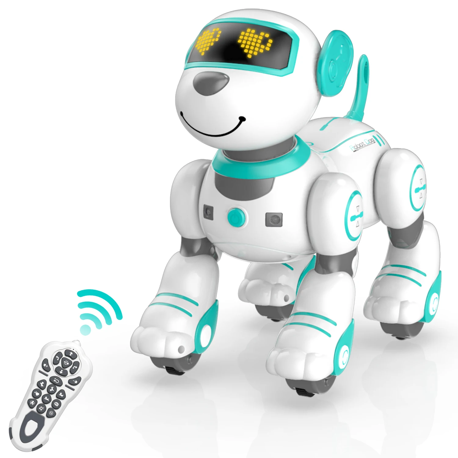 STEMTRON Remote Control Robot Dog Toy for Kid Programmable Robotic Puppy Interactive Robotic Dog Gift Follow & Touch Function