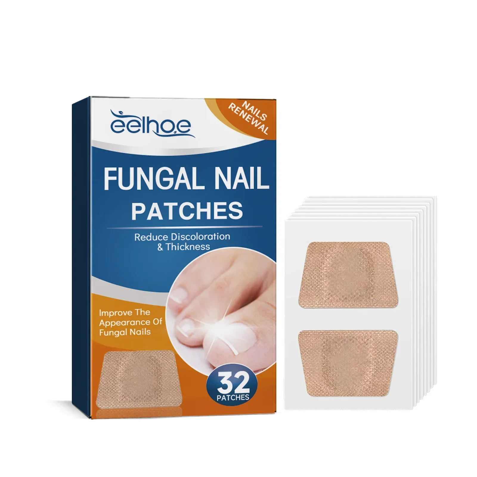 EELHOE Nail Treatment Patch Ingrown Toenail Corrector Repair Grey Nails Paronychia Anti Fungal Infection Nail Care Sticker 32pcs