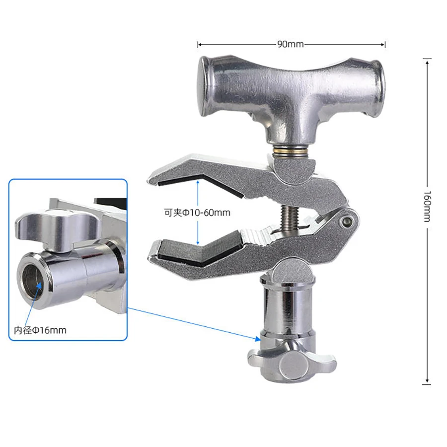 Heavy Duty Python Pipe Clamp open 10-60mm 3/8" Receiver