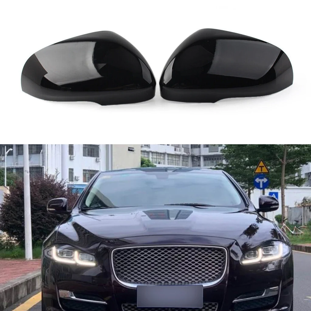 

1 пара зеркальных чехлов с черным крылом для Jaguar XJ XJR XF XFR XFR-S XK XKR XKR-S I-Pace XE автомобильные аксессуары