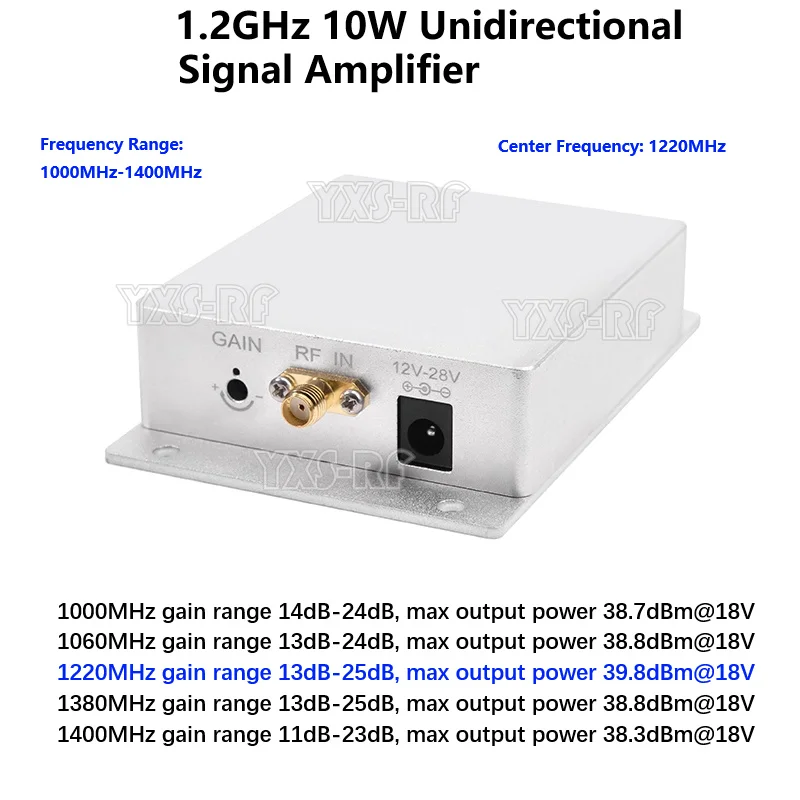 Amplificateur RF 10W 1.2GHz/1.4GHz pour Antenne Booster