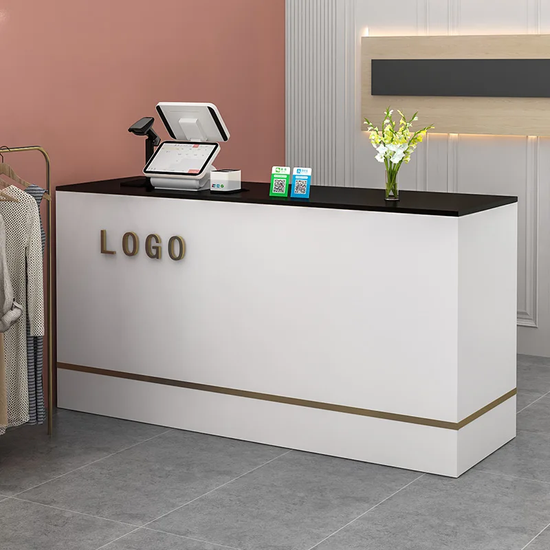 Cashier Table Reception Desk Grocery Store Cash Simple Stand Information Reception Desk Spa Comptoir De Caisse Bar Furniture modern cash reception desk desk podium luxury simple grocery store cabinet console lectern comptoir caisse reception furniture