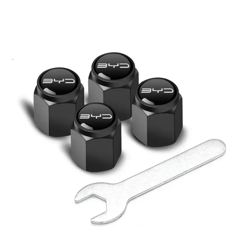 For BYD Atto 3 Yuan Plus Song Plus Tang Han TAN Seal Dolphin Etc. Car Wheel Tire Air Valve Caps Stem Cover with Logo Accessories