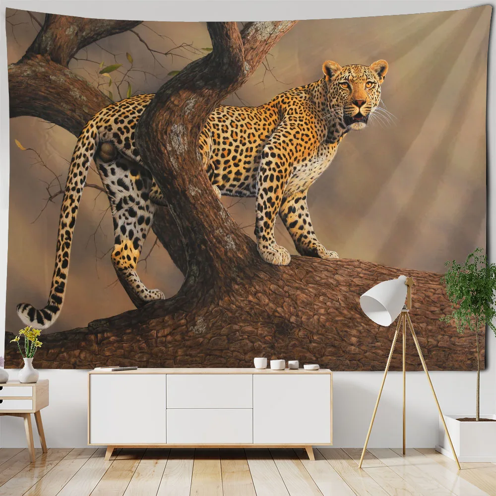 Tapestry Decor Home Tapestry Wall Hanging Hippie Room Wall Art Decoration Blanket Hanging on Tiger Leopard Animal Forest