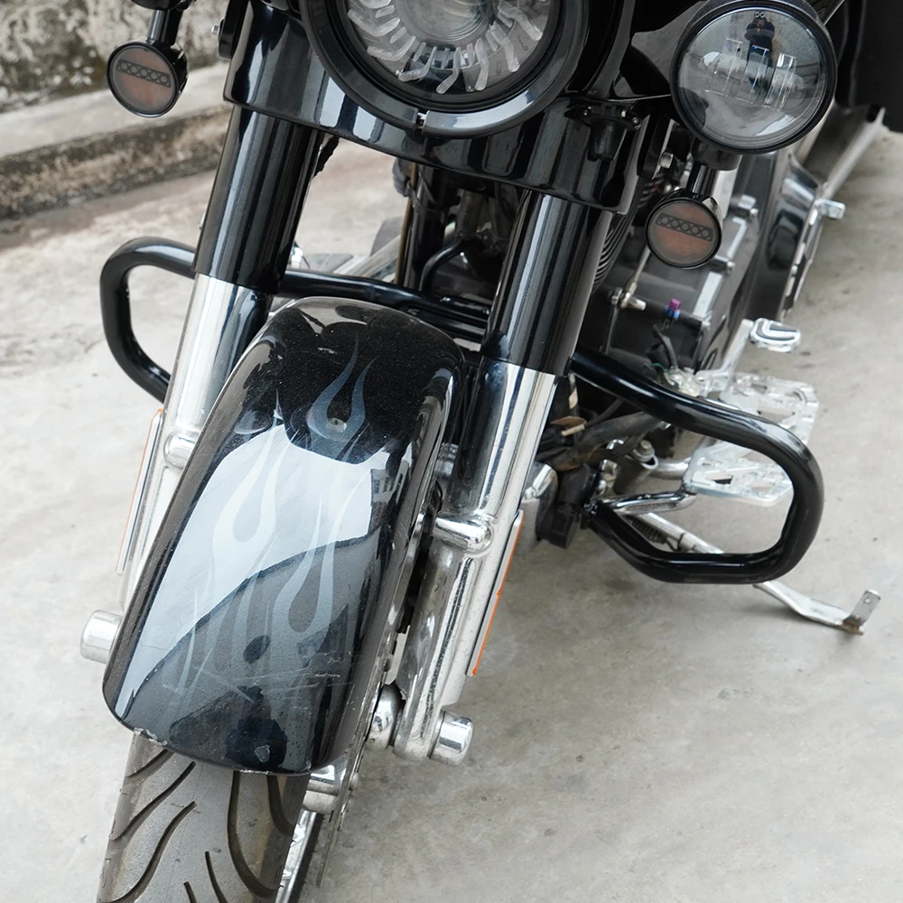 Harley Touring Street Glide/Electra Glide/Revival/Road King 2014-2024 글로스 블랙(글로스 블랙)용 다진 엔진 가드