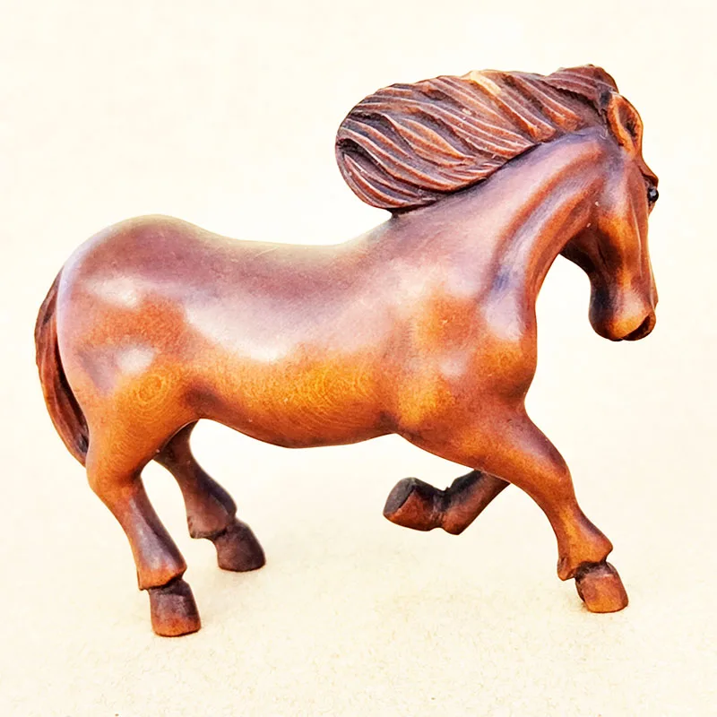 天然素材　根付 GX944 - 20 年物 2 インチ手彫りツゲの根付 - ハンサムな馬 - AliExpress