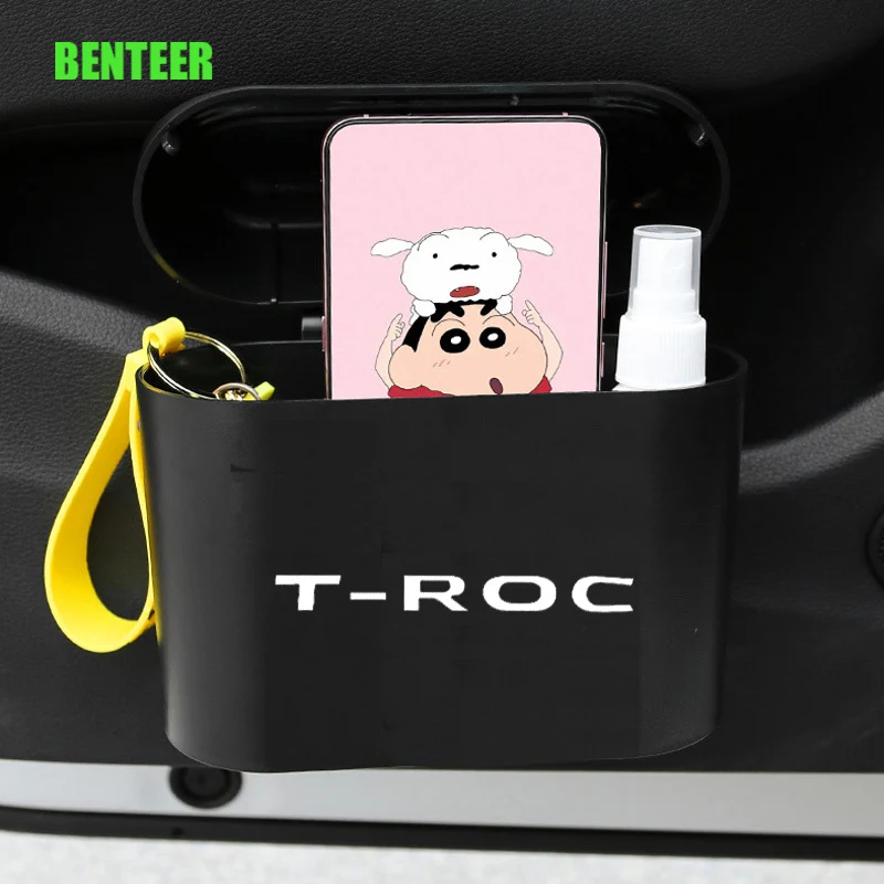 Plastic Car Storage Box Trash Can Volkswagen TROC T-ROC Auto Accessories