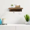 Rustic Wood Key Holder For Wall Farmhouse Wall Shelf Wall Mounted Home Decor Wall Floating Shelf with 4 Hooks 2