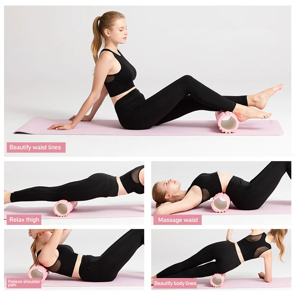 Yoga Brick 25.5cm Yoga Column Gym Fitness Pilates Foam Roller Exercise Back Massage Roller Home Fitness Equipment
