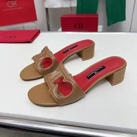 CH Cutout Design Elegant Office Low Heeled Women's Sandals Minimalist Style Crystal Women's Home Slippers - Image 3