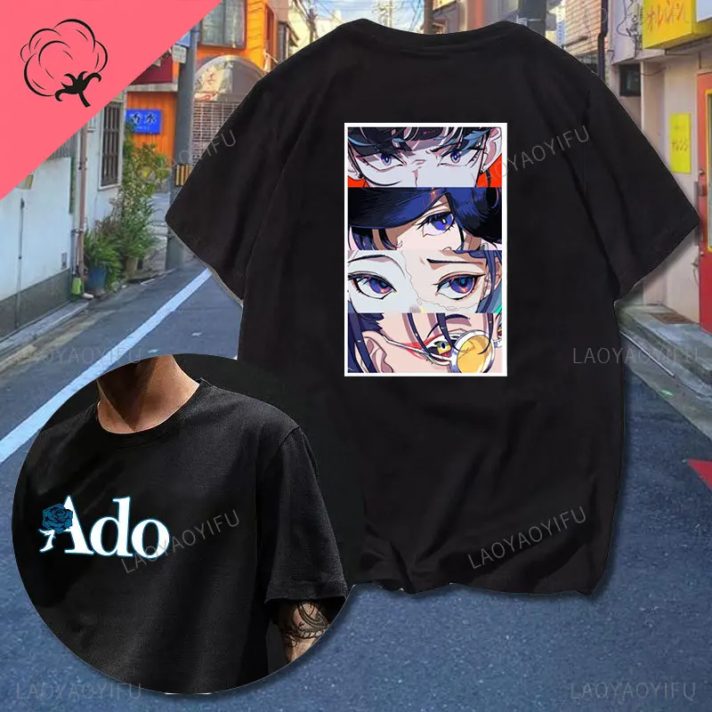 Hip-hop Ado Singer T-shirts Kyogen Album Merch Summer Women Men