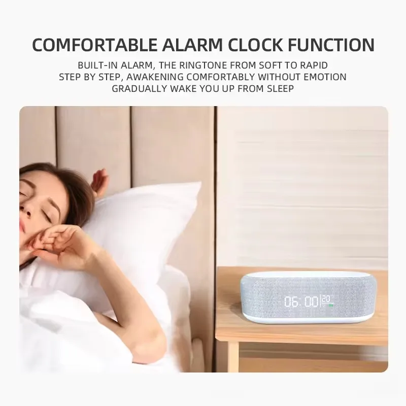 

HIFI Portable Subwoofer Wireless Charging Bluetooth Speakers 6-IN-1 Alarm Clock Display Audience Outdoor Boombox Caixa De Som