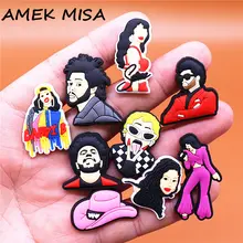 

Freeshipping Occident Singers Shoe Clips Charms Decoration Hip Hop Rap Designer Shoes Buckle Selena Clogs Accessories Croc Jibz
