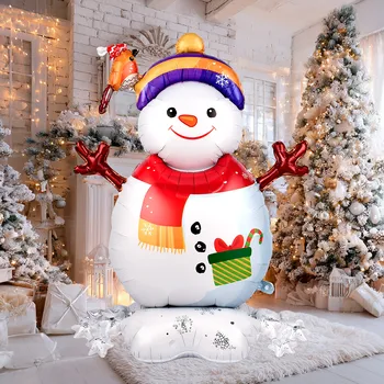 63inch Giant Stand Pedestal Snowman Foil Balloons New Year Christmas Decorations Navidad 2026 Decor Party Supplies 1