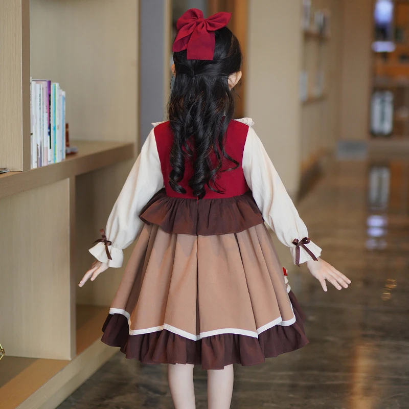 فستان الأميرة للأطفال تنورة منتفخة بأكمام طويلة لل...