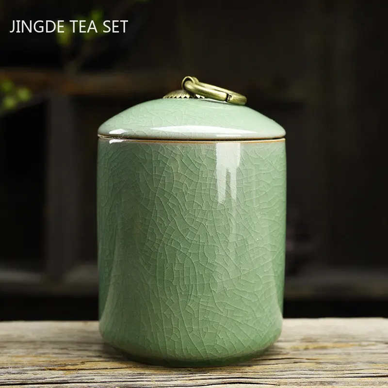 Portable Ceramic Tea Caddy Household Sealed Tieguanyin Storage Tank Travel Tea Boxes Jar Coffee Spice Candy Containers airtight container,ceramic storage jar,tea canister,tea tin box