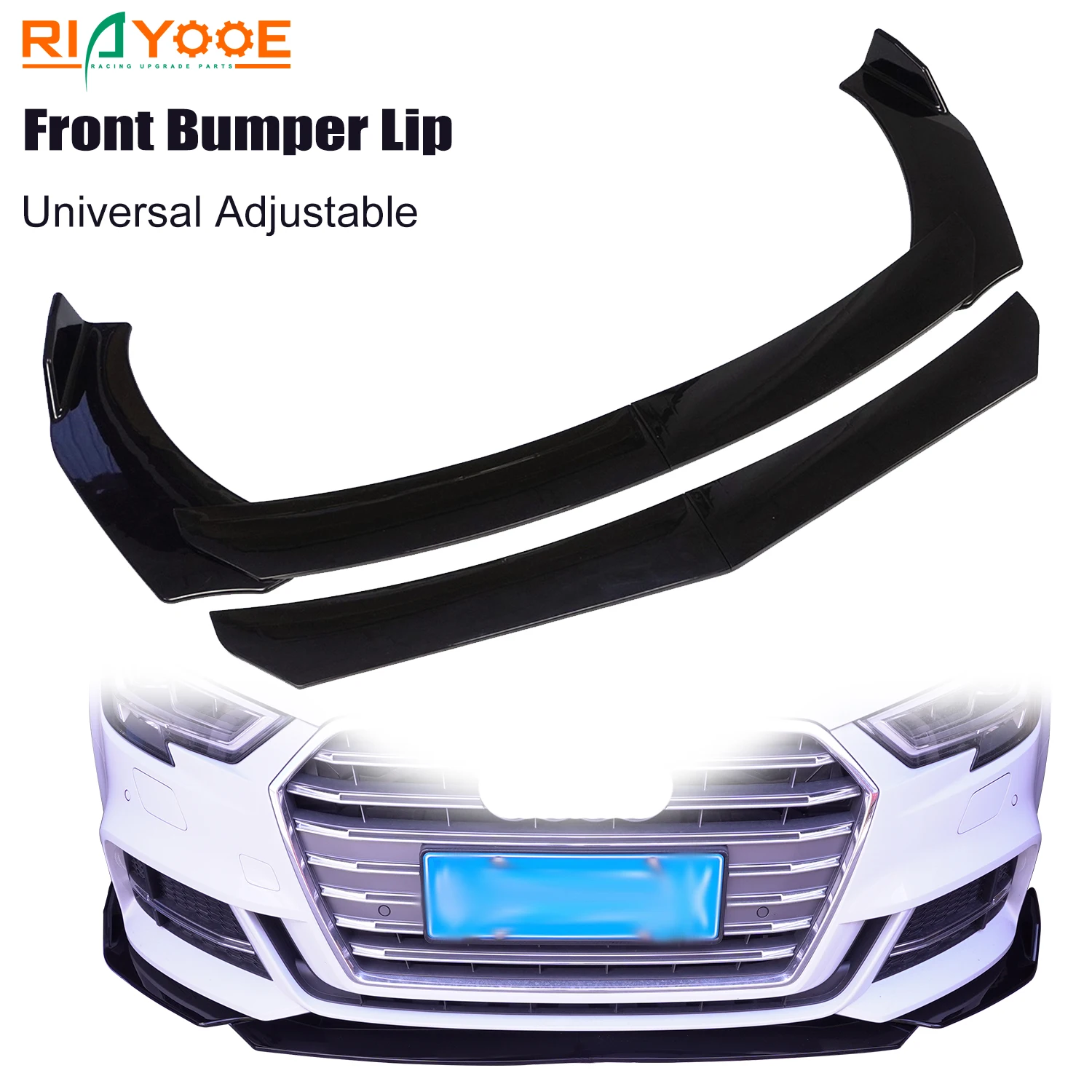 Car Front Bumper Lip Body Kit Spoiler Splitter Diffuser 4PCS Adjustable Universal Carbon Fiber Canard Splitter for BMW for Honda