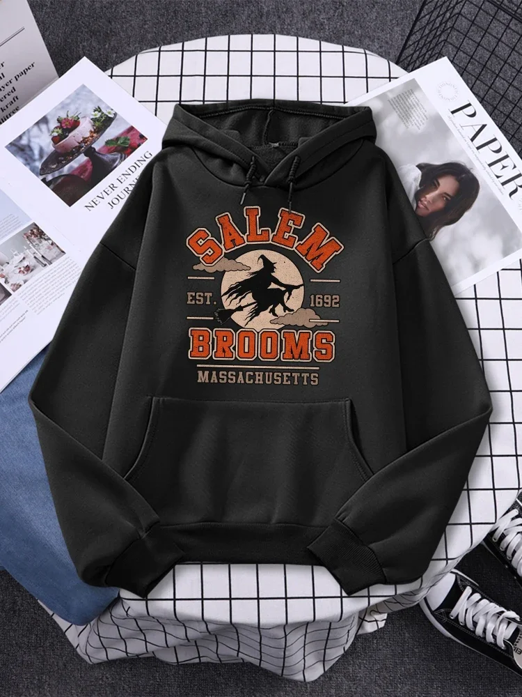 

SALEM BROOMS Anime Prints Hoodie Women's Fashion Fleece Streetwear Hip Hop Cartoons Casual Loose Crewneck Hoodies Sweatshirts
