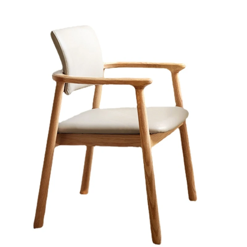 

Hxl Solid Wood Dining Chair Log Sitting Tea Room Study Armchair Armrest Chair