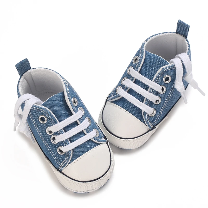 Baby Canvas Classic Sports Shoes Newborn Boys and Girls Printed Star First Walkers Shoes Infant Anti slip Baby Shoes 5