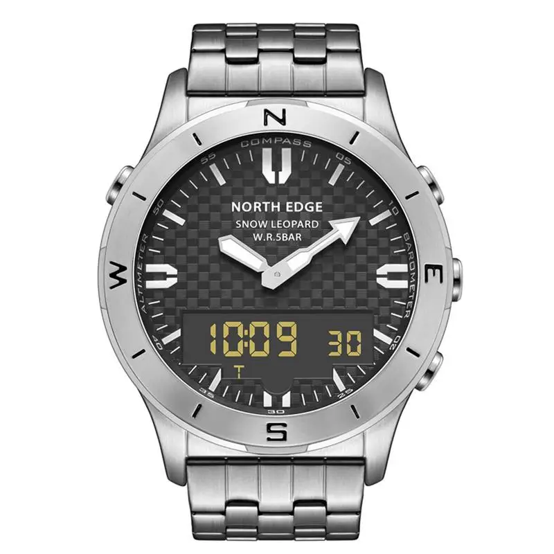 

Outdoor Sports Watch For Men Weather Altimeter Barometer Thermometer Pedometer Compass Watch Stainless Steel Electronic Watch