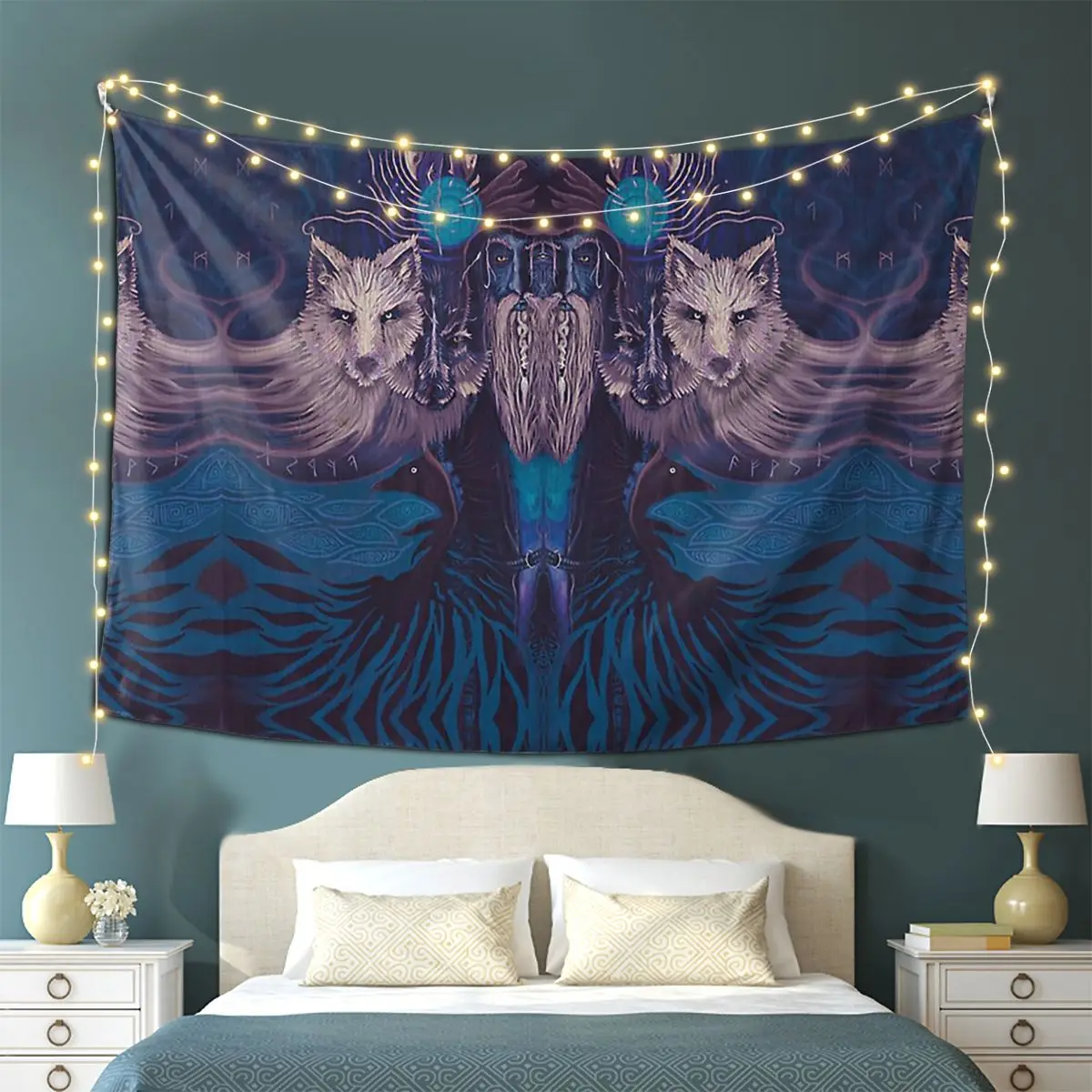 

Ooinn Odin Wotan ~ Between Worlds Tapestry Decoration Art Aesthetic Tapestries for Living Room Bedroom Decor Home Wall Hanging