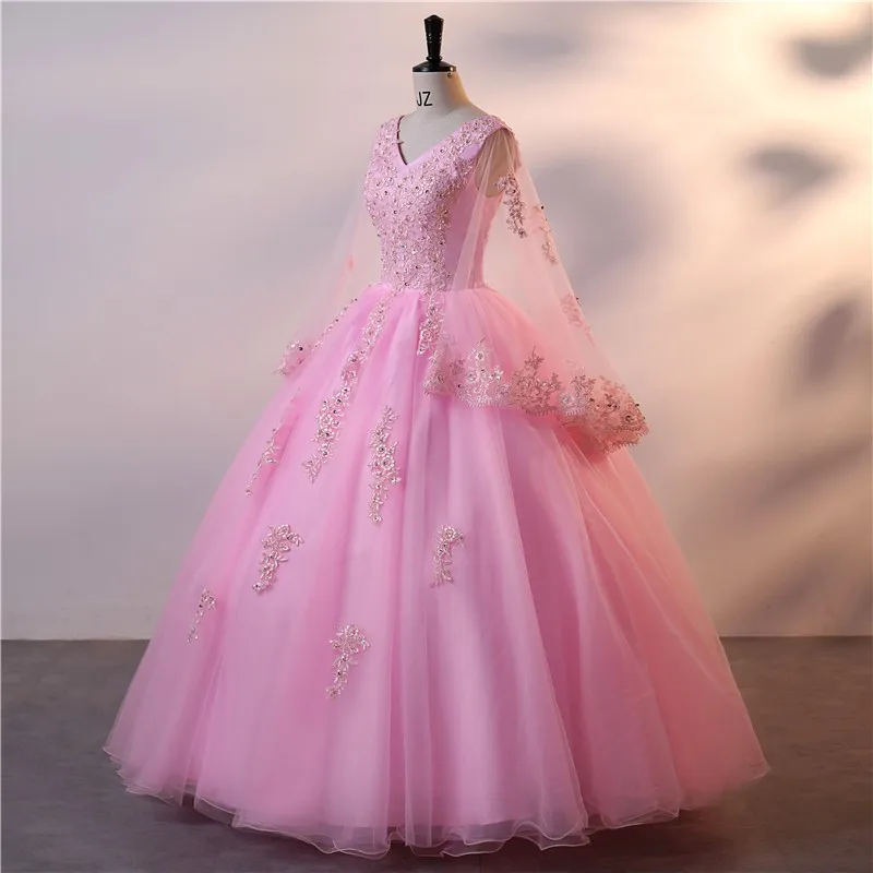 GUXQD-Vestido De baile rosa para quinceañera, traje De tul con apliques para fiesta De graduación, cumpleaños, ocasión Formal, 15 dulce 16