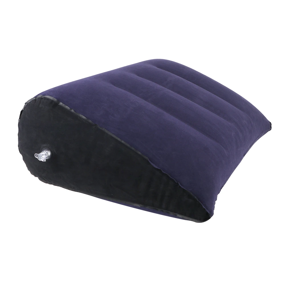 Foot Rest Air Pillow PVC Flocking Relax Cushion Inflatable Triangle Pillow Couple Love Cushion Portable For Travel Office Car 2
