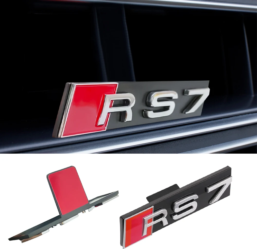 ABS 자동차 전면 그릴 엠블럼 데칼, 자동차 로고 장식 액세서리, 아우디 RS SLINE A8 RS3 RS4 RS5 RS6 RS7 RS8 S3 S4 S5 S8, 1 개