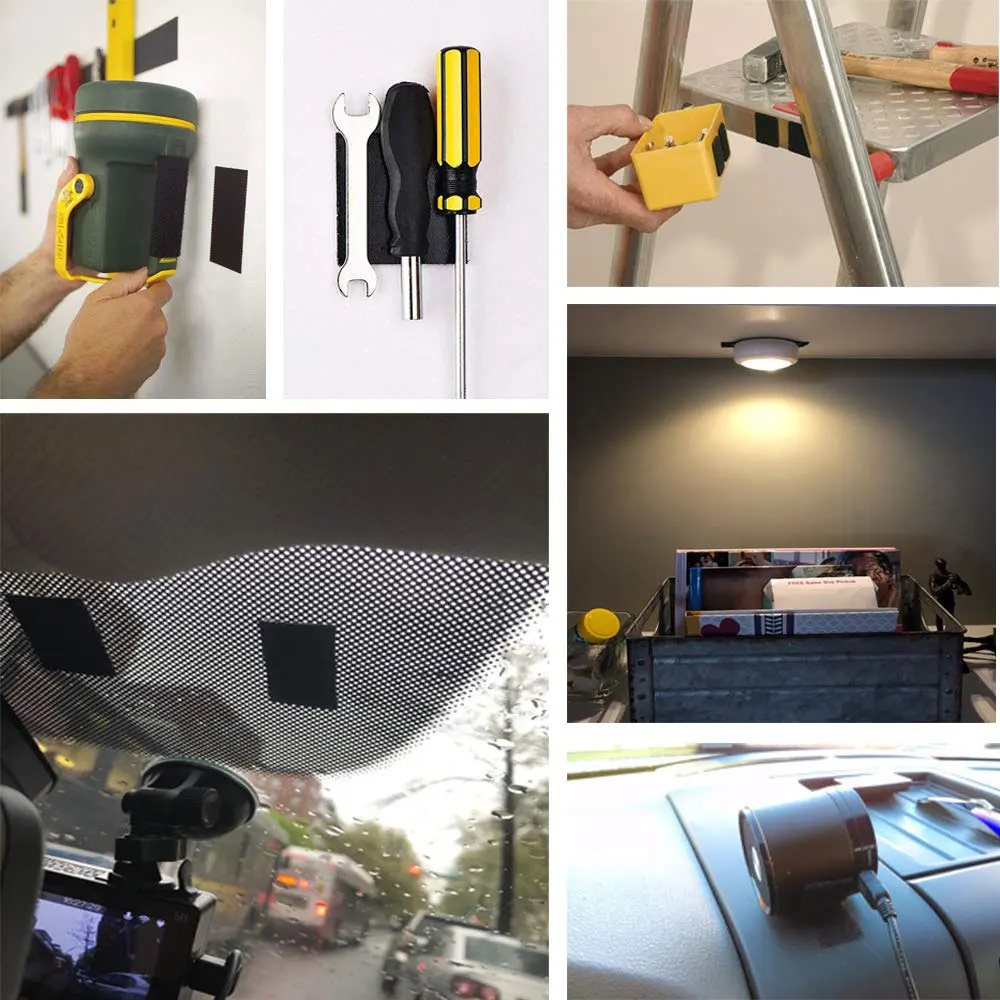 Hook and Loop Tape Each Roll Heavy Duty Adhesive Industrial Strength Hook Loop Strip Mounting Tapes Indoor and Outdoor Black