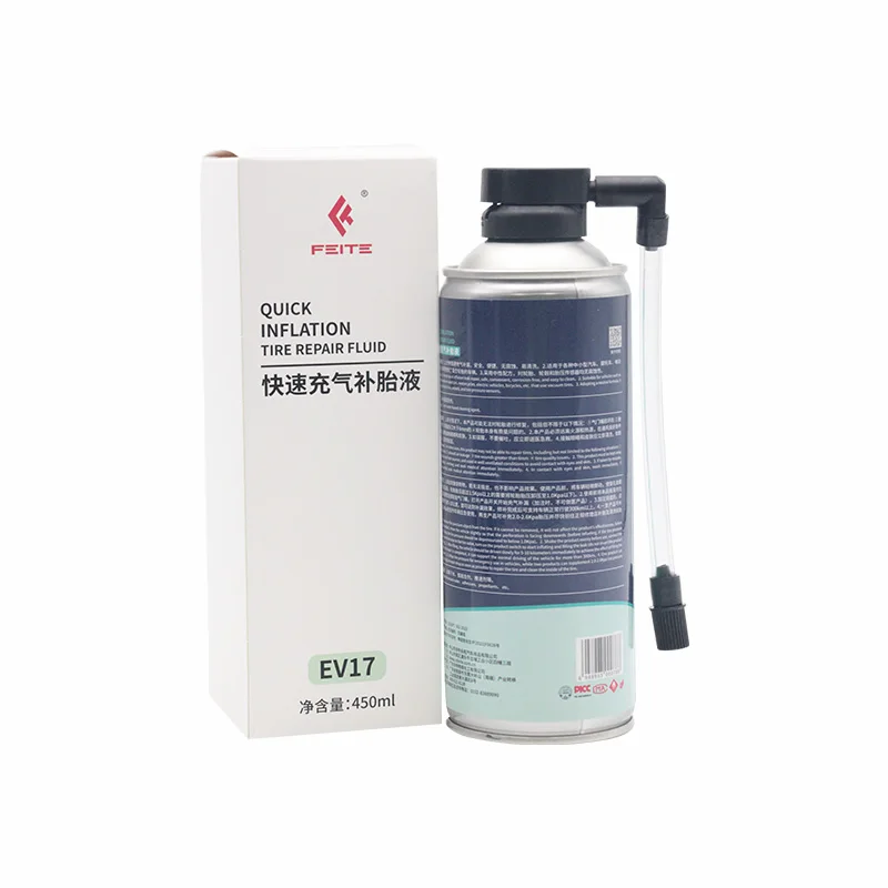 FEITE EV17 Rapid Tire Inflator and Sealant 450ml-Provides Quick Inflation and Puncture Repair, Suitable for Medium-sized Cars