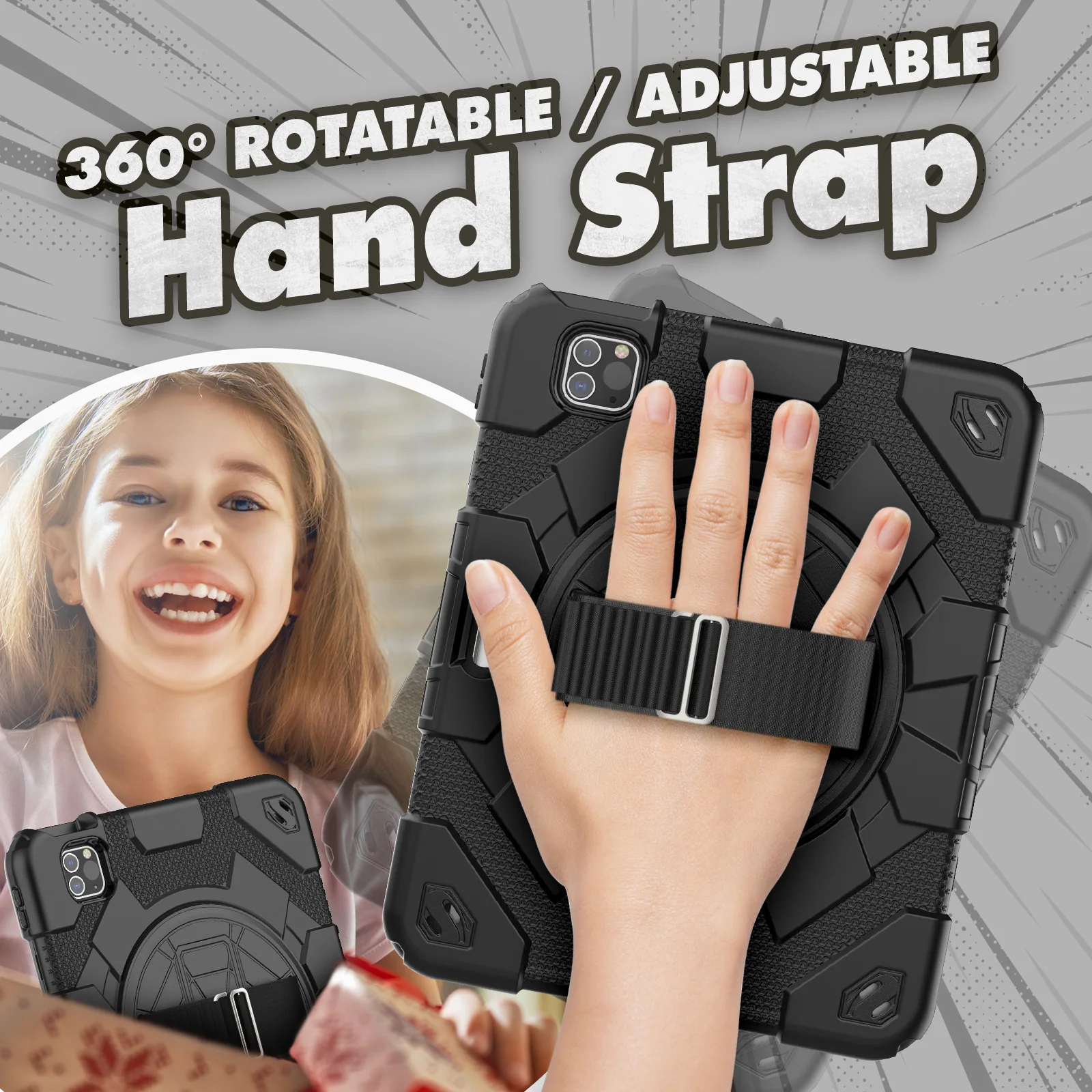 Estojo de Armadura de Mão Rotativa para Ipad Capa do Suporte 10.9 Air Pro 11 10.5 9.7 10.2 7th 8th 9th 9.7 2023 2023 2023 - Imagem 5