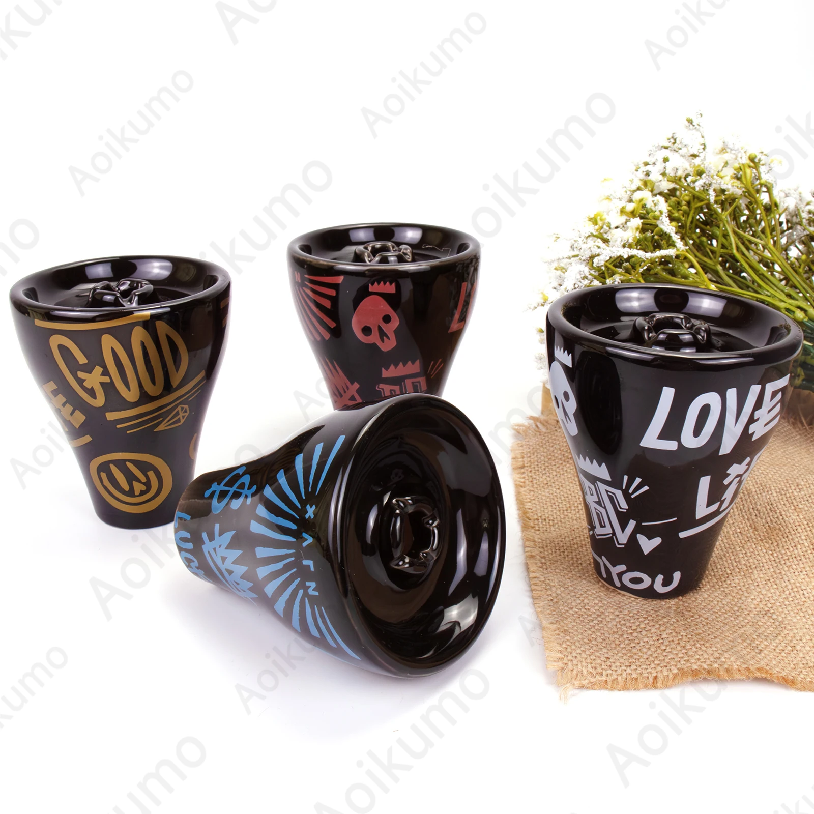 Cloud Hooligan Hookah Bowl Classic Glazed Seven Hole Ceramic Shisha Bowl Nargile Sheesha Narguile Cachimbas Phunnel hookah accessories,hookah replacement accessories
