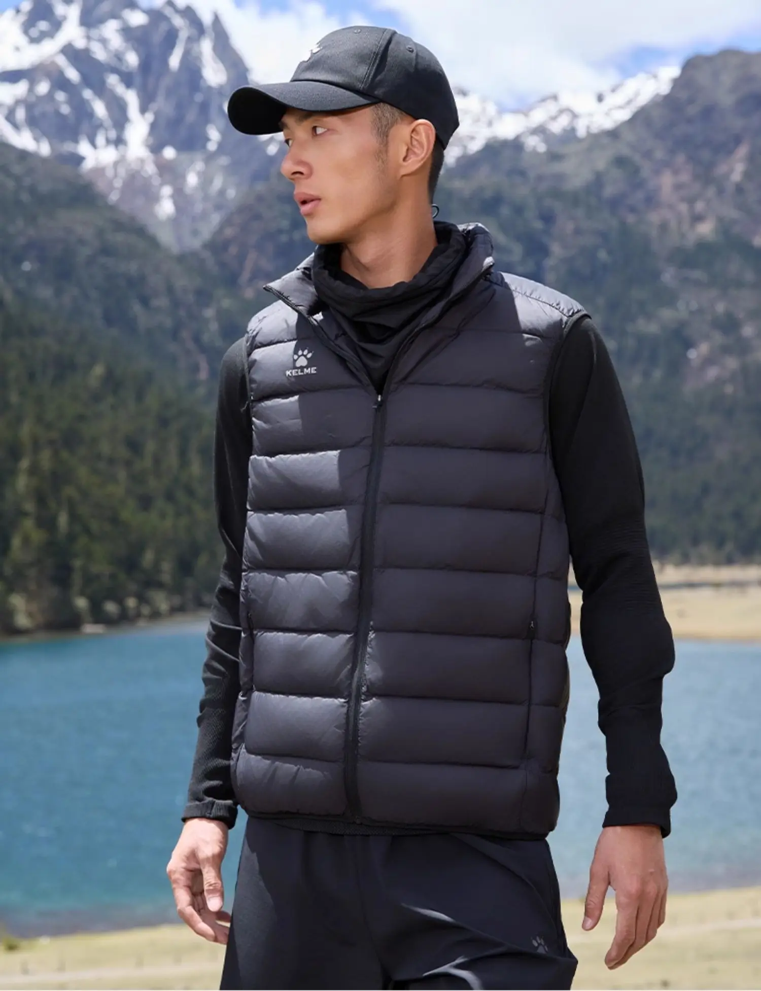 Kelme Leichte Daunenweste für Herren, Winter-Laufjacke, Outdoor-Sport-Wanderjacke, Baumwolljacke, warme und winddichte Weste – Detail 20