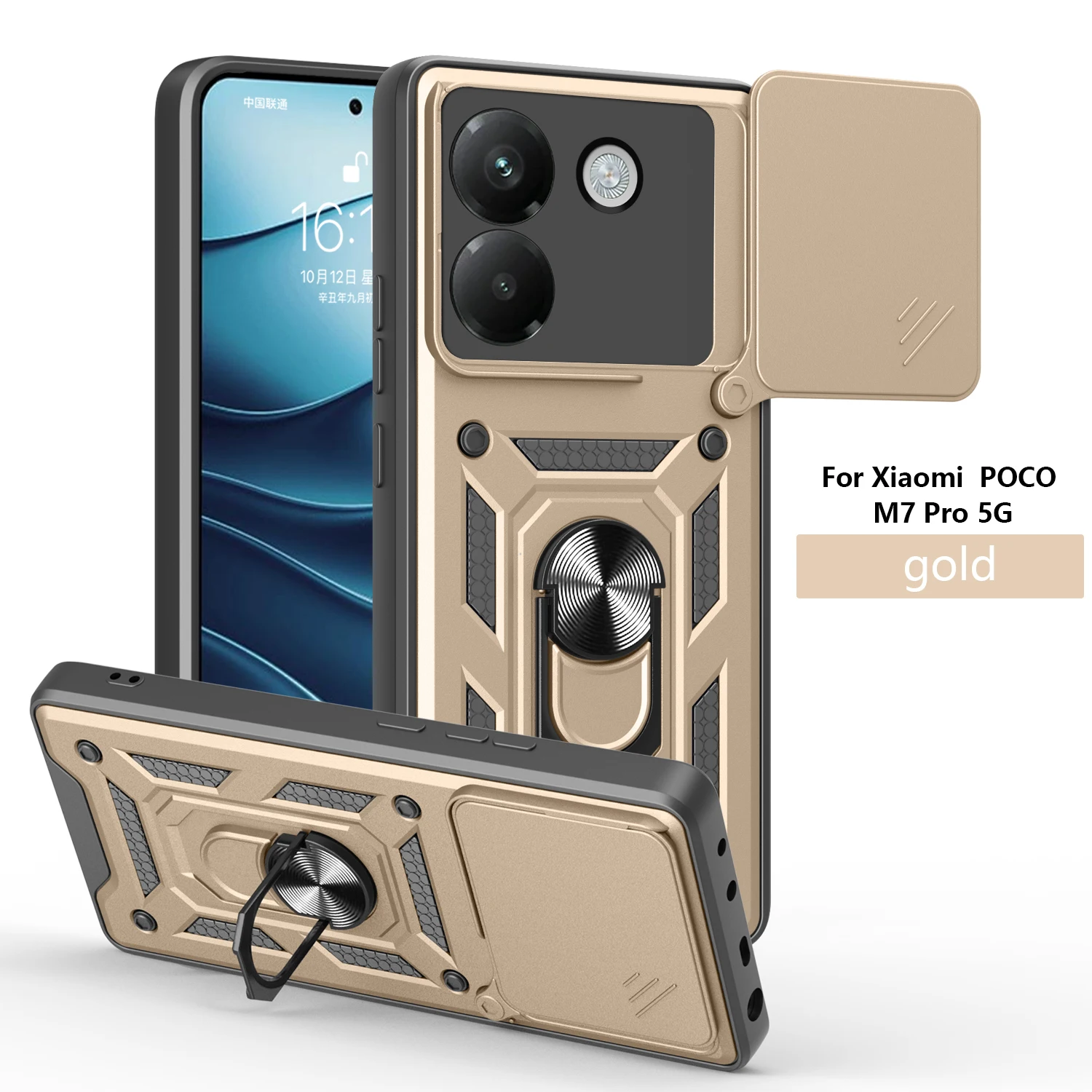 Durable Armor Slide Camera Protection Case with Car Magnetic Holder